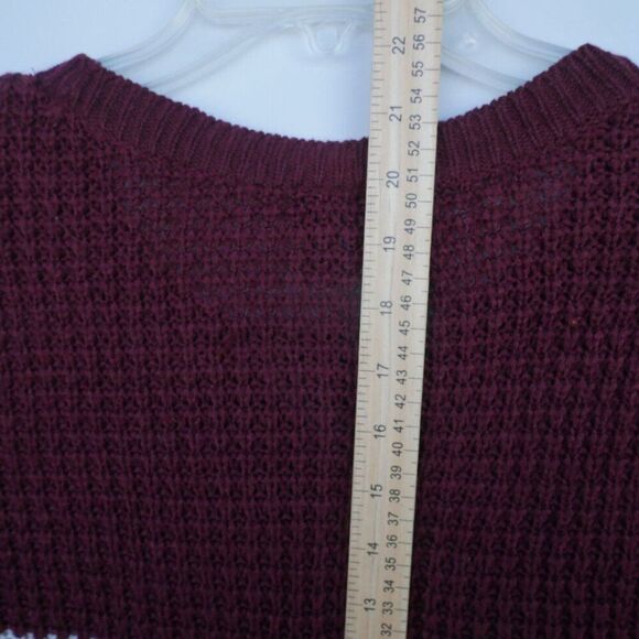 Rue+ Womens Size 2X Knit Cropped Sweater Wine Brown Beige - Picture 9 of 10